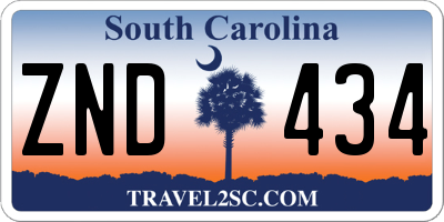 SC license plate ZND434