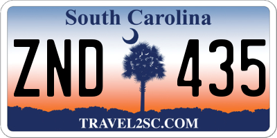SC license plate ZND435
