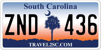 SC license plate ZND436