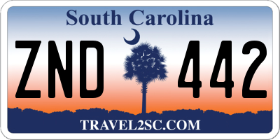 SC license plate ZND442