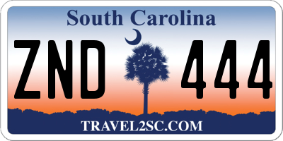 SC license plate ZND444