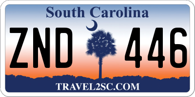 SC license plate ZND446