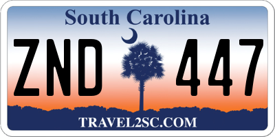 SC license plate ZND447