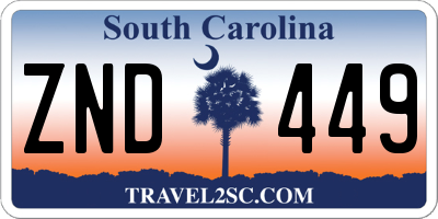 SC license plate ZND449