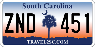 SC license plate ZND451