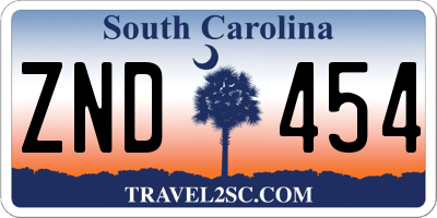 SC license plate ZND454