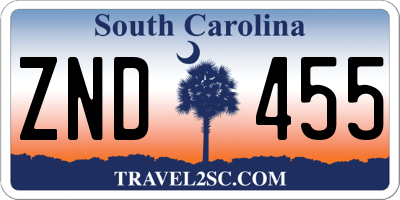 SC license plate ZND455