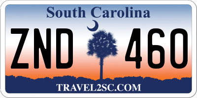 SC license plate ZND460