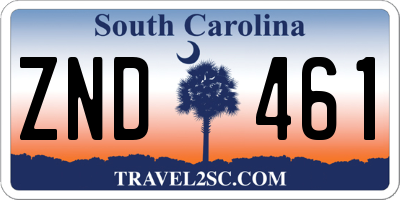 SC license plate ZND461