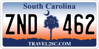 SC license plate ZND462
