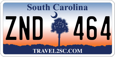 SC license plate ZND464