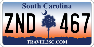 SC license plate ZND467