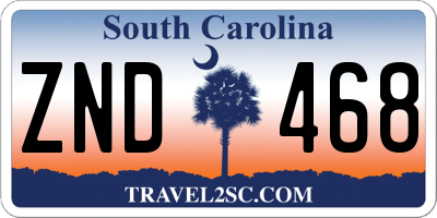 SC license plate ZND468