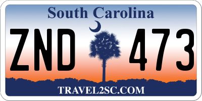SC license plate ZND473