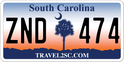 SC license plate ZND474
