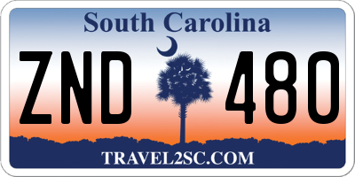 SC license plate ZND480