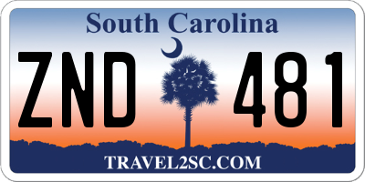SC license plate ZND481