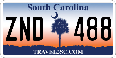 SC license plate ZND488