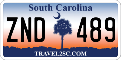 SC license plate ZND489