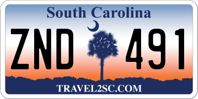 SC license plate ZND491