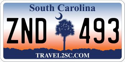 SC license plate ZND493