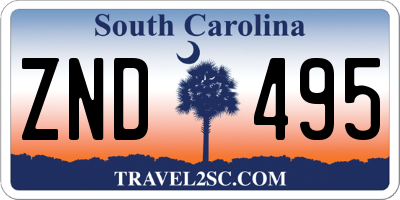 SC license plate ZND495
