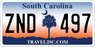 SC license plate ZND497
