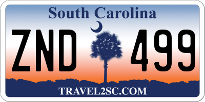 SC license plate ZND499