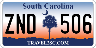 SC license plate ZND506