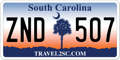 SC license plate ZND507