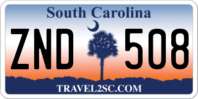 SC license plate ZND508