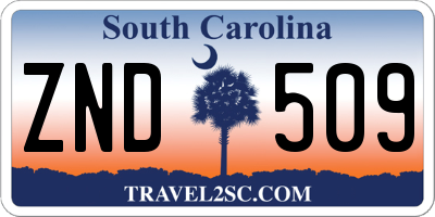 SC license plate ZND509