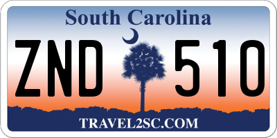 SC license plate ZND510