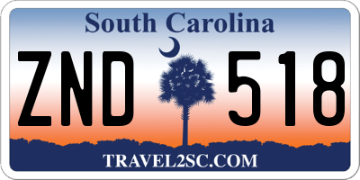 SC license plate ZND518