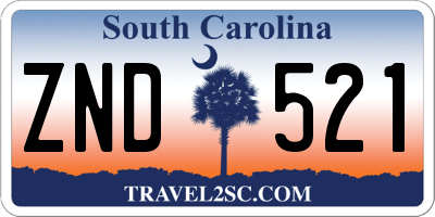 SC license plate ZND521