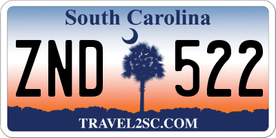 SC license plate ZND522