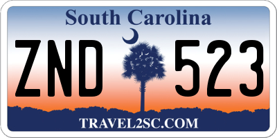 SC license plate ZND523