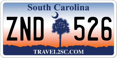 SC license plate ZND526