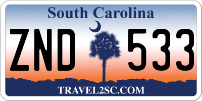 SC license plate ZND533