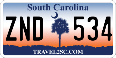 SC license plate ZND534