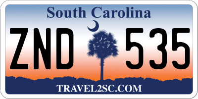 SC license plate ZND535