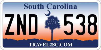 SC license plate ZND538