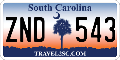 SC license plate ZND543