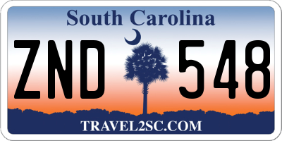 SC license plate ZND548