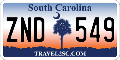 SC license plate ZND549