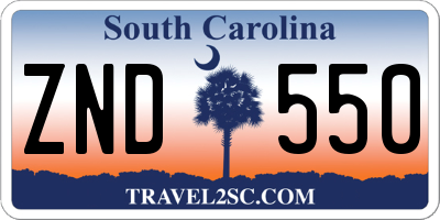 SC license plate ZND550