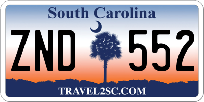 SC license plate ZND552