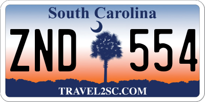 SC license plate ZND554