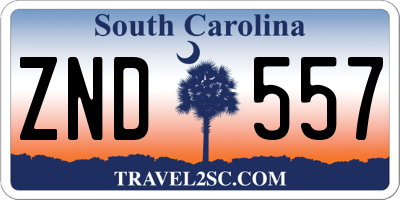 SC license plate ZND557