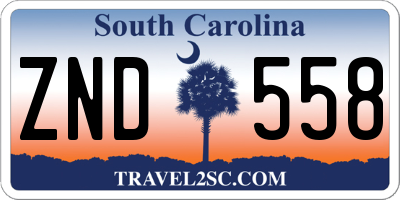 SC license plate ZND558